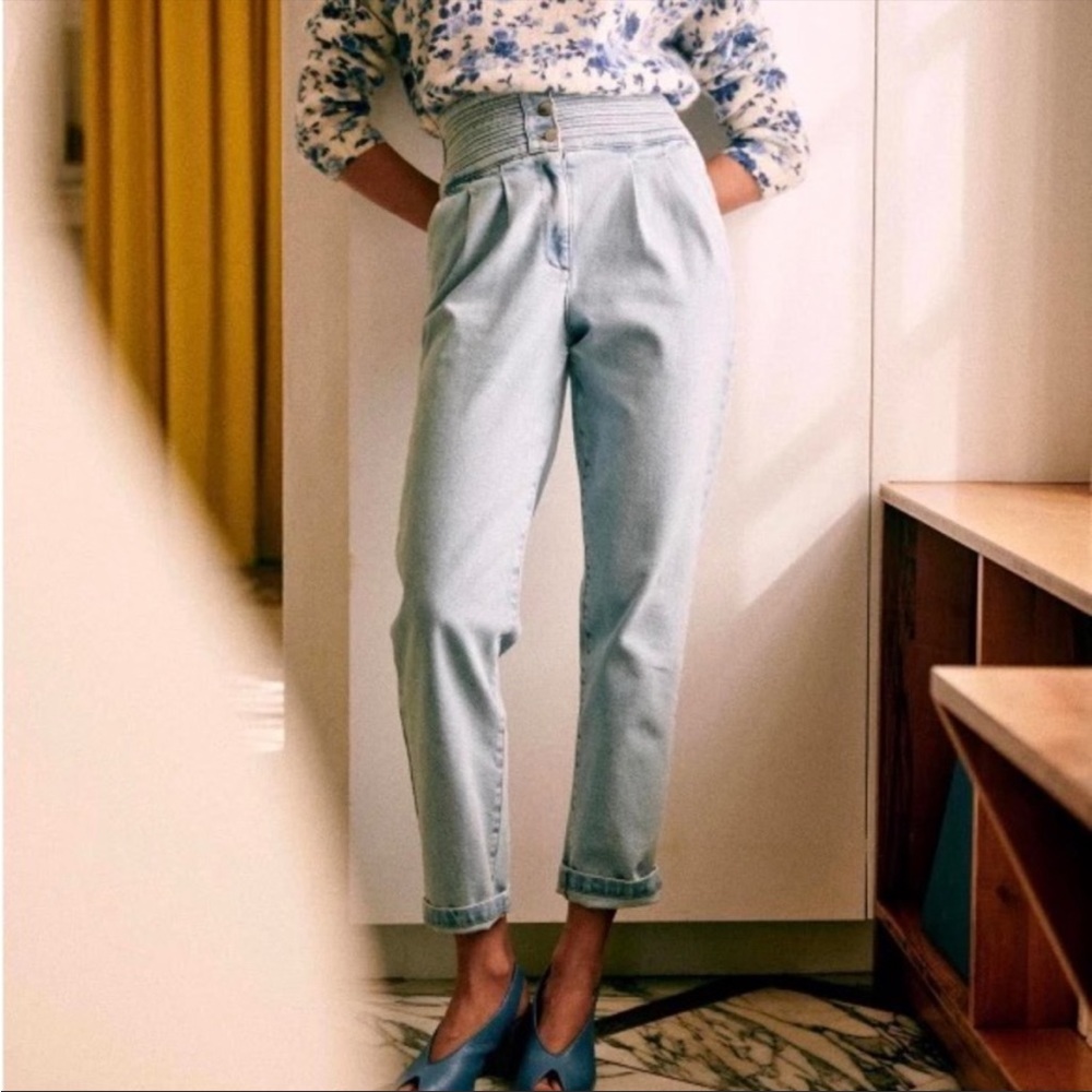 Sezane light blue sidney trousers jeans